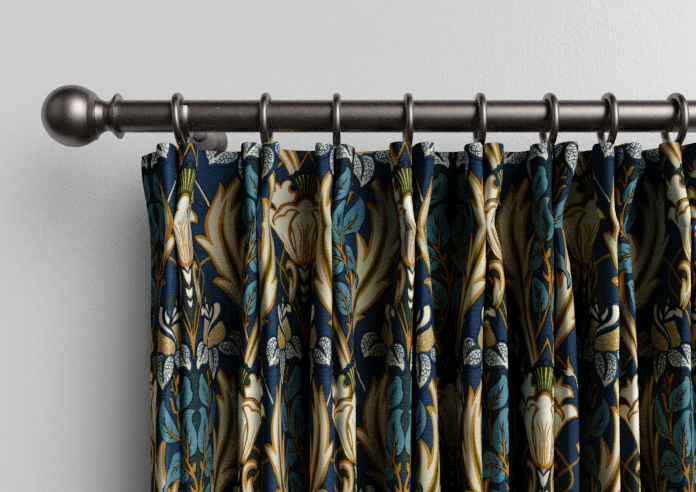 Acanthus, Navy - Made to Measure Curtains - Image 10